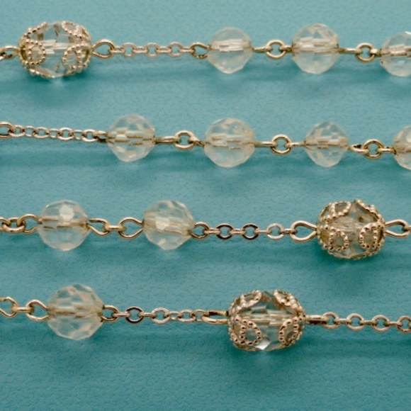 Sterling Silver and Crystal 39 Grams 22 1/2" Rosary - Picture 7 of 15